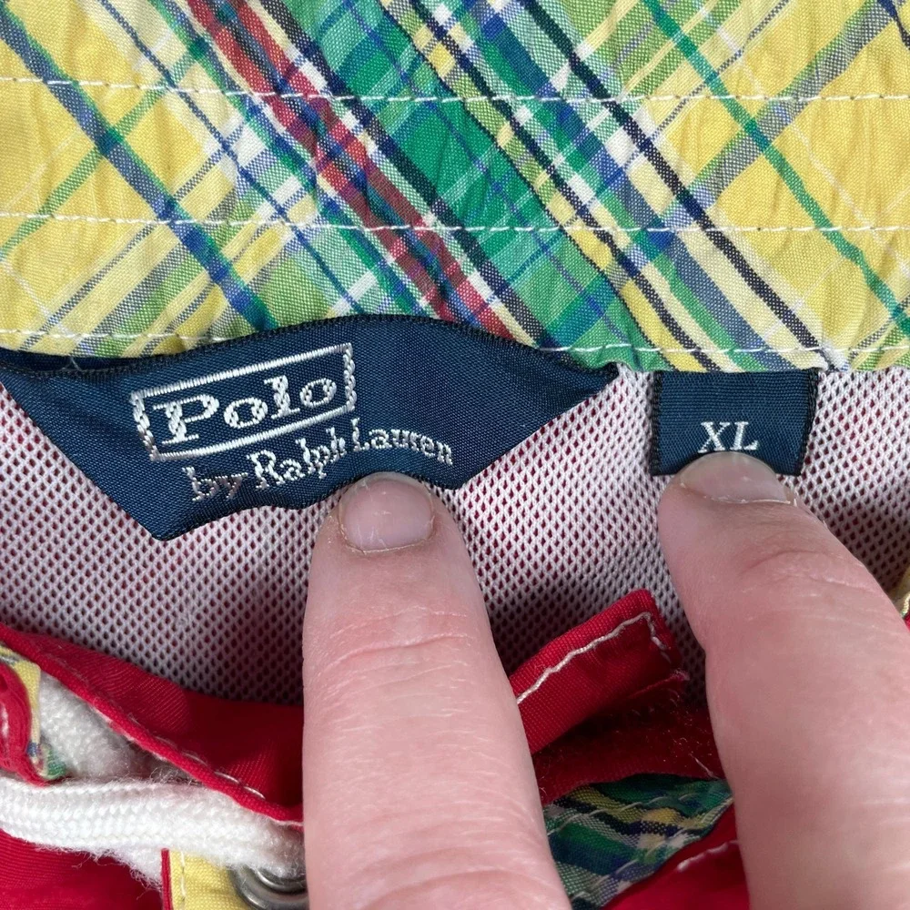 Polo Ralph Lauren Swim Trunks Mens XL Red Board Shorts Cargo Pocket Mesh Lined
